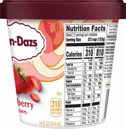 Haagen-Dazs Strawberry Ice Cream. Perspective: top