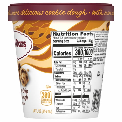 Haagen-Dazs Chocolate Chip Cookie Dough Ice Cream Perspective: top