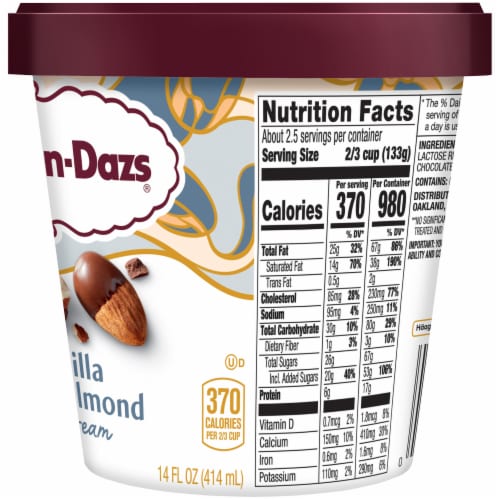 Häagen-Dazs Vanilla Swiss Almond Ice Cream Perspective: top