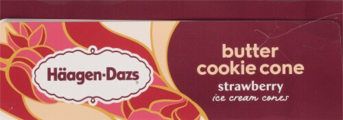 Haagen-Dazs® Butter Cookie Cone Strawberry Ice Cream Cones Perspective: top