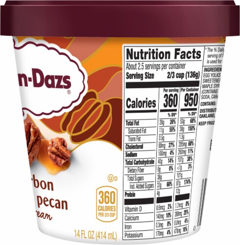 Haagen-Dazs® Bourbon Praline Pecan Ice Cream Pint Perspective: top