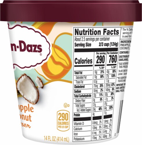 Haagen Dazs® Pineapple Coconut Gluten Free Ice Cream Perspective: top