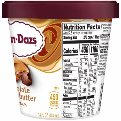 Haagen Dazs® Chocolate Peanut Butter Ice Cream Pint Perspective: top