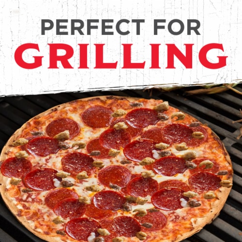 Jack's Sausage and Pepperoni Thin Crust Frozen Pizza Perspective: top