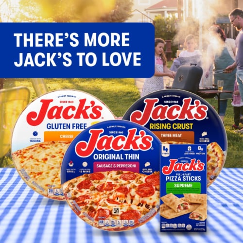 Jack's Meat Lover's Thin Crust Frozen Pizza Perspective: top