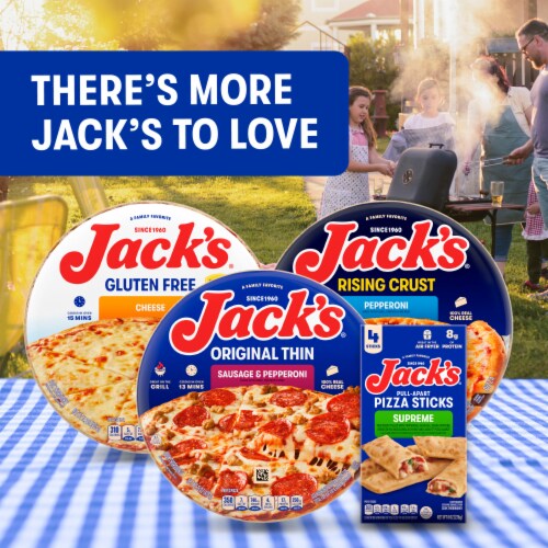 Jack’s Thin Crust Pepperoni Frozen Pizza Easy Dinner Perspective: top