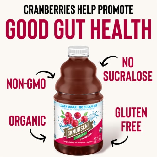 RW Knudsen Family Lower Sugar Organic Cranberry Juice Beverage Perspective: top