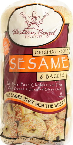Western Bagel Sesame Bagels Perspective: top