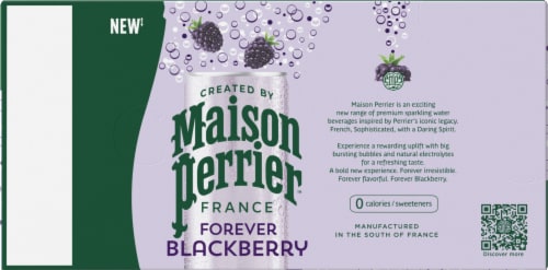 Maison Perrier™ Blackberry Flavored Sparkling Water Cans Perspective: top