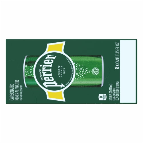 Perrier Sparkling Water Sleek Cans Perspective: top