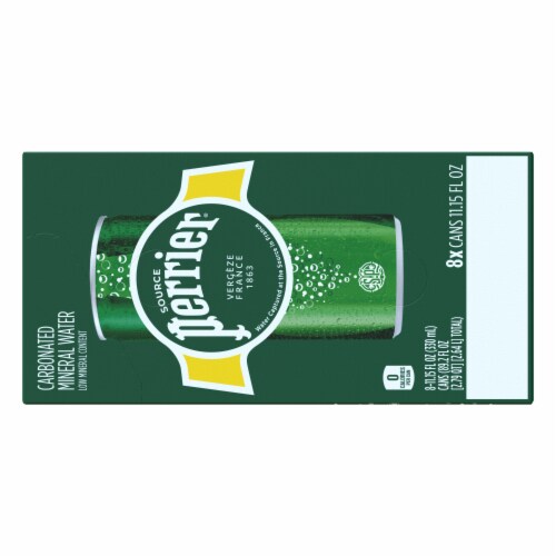 Perrier Sparkling Water Sleek Cans Perspective: top