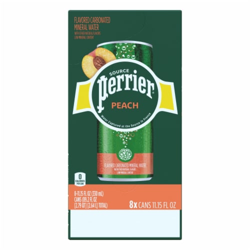 Perrier® Peach Sparkling Mineral Water Perspective: top