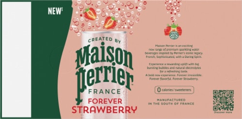 Maison Perrier™ Strawberry Flavored Sparkling Water Cans Perspective: top