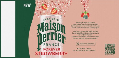 Maison Perrier™ Strawberry Flavored Sparkling Water Cans Perspective: top