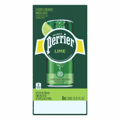 Perrier® Lime Flavored Sparkling Mineral Water Perspective: top