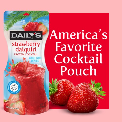 Daily's® Strawberry Daiquiri Frozen Ready to Drink Cocktail Single Pouch Perspective: top