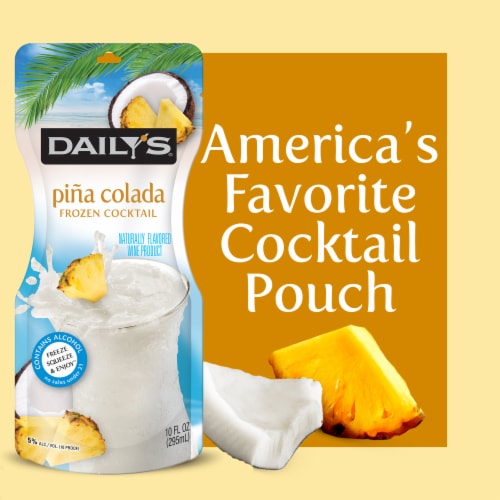 Daily's® Pina Colada Frozen Ready to Drink Cocktail Single Pouch Perspective: top