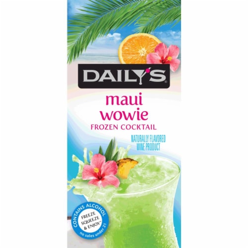 Daily's Beach Edition Frozen Maui Wowie Frozen Ready to Drink Cocktail Single Pouch Perspective: top