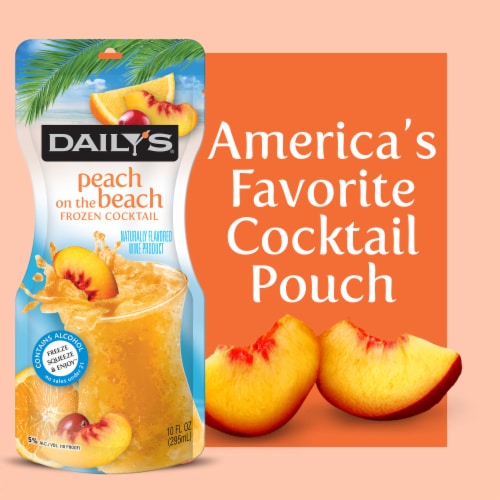 Daily's® Peach on the Beach Frozen Ready to Drink Cocktail Single Pouch Perspective: top