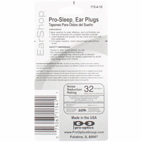 Ear Shop Pro-Sleep Ear Plugs, 20 Ct Perspective: top