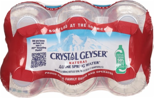 Crystal Geyser Alpine Spring Bottled Water Perspective: top