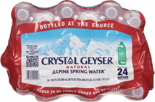 Crystal Geyser® Alpine Spring Bottled Water Perspective: top