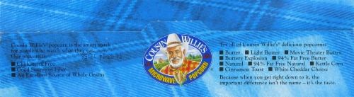 Cousin Willie's Buttery Explosion Movie Theater Extra Butter Popcorn Perspective: top