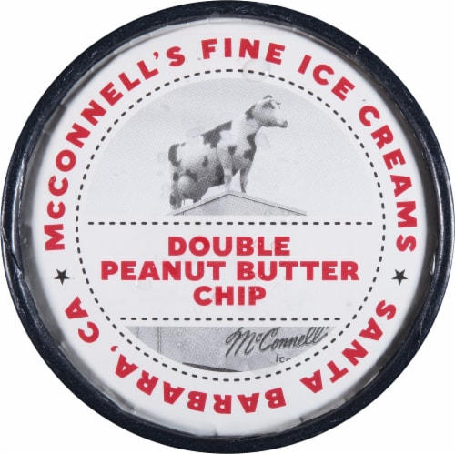 McConnell's Double Peanut Butter Chip Ice Cream Pint Perspective: top