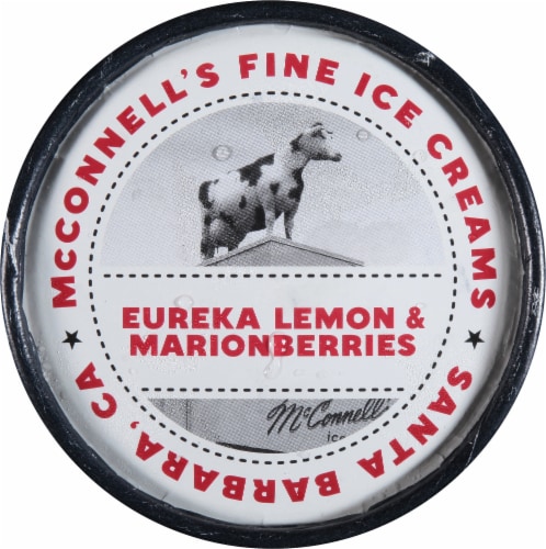 McConnell's® Eureka Lemon & Marionberries Ice Cream Pint Perspective: top