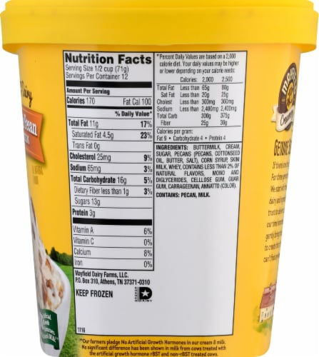 Mayfield Creamery® Southern Butter Pecan Ice Cream Tub Perspective: top