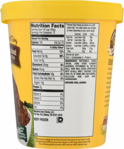 Mayfield Creamery® Chocolate Almond Ice Cream Tub Perspective: top