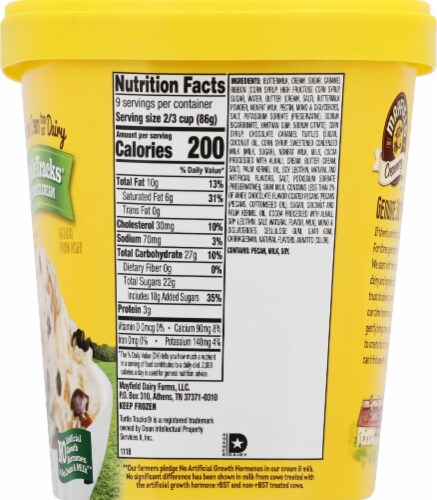 Mayfield Creamery Turtle Tracks(R) Premium Ice Cream Perspective: top