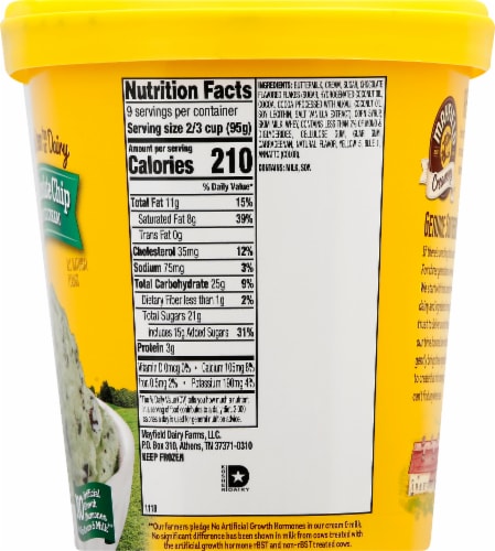 Mayfield Creamery Mint Chocolate Chip Premium Ice Cream Perspective: top