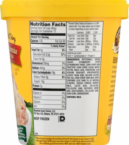 Mayfield Creamery® Strawberry Cheesecake Ice Cream Tub Perspective: top