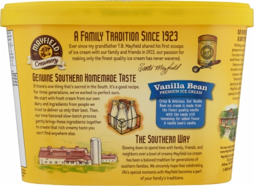 Mayfield Creamery Vanilla Bean Ice Cream Perspective: top