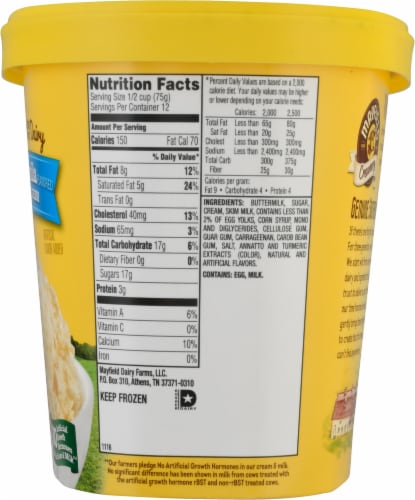 Mayfield Creamery® Homemade Vanilla Ice Cream Tub Perspective: top
