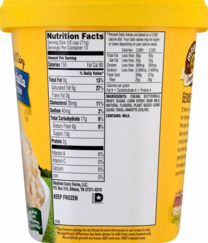 Mayfield Creamery® Signature Vanilla Ice Cream Tub Perspective: top