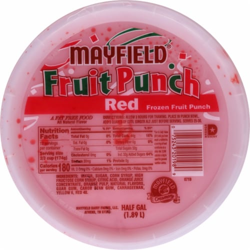 Mayfield Red Frozen Fruit Punch Sherbet Perspective: top