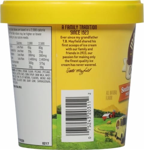 Mayfield Creamery Premium Southern Butter Pecan Ice Cream Perspective: top