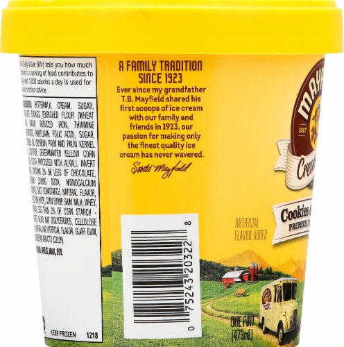 Mayfield Creamery® Cookies & Cream Ice Cream Pint Perspective: top