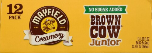 Mayfield® Brown Cow Juniors No Sugar Added Vanilla Chocolate Dipped Light Ice Cream Bars Perspective: top