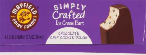 Mayfield Simply Crafted Chocolate Chip Cookie Dough Ice Cream Bars Perspective: top