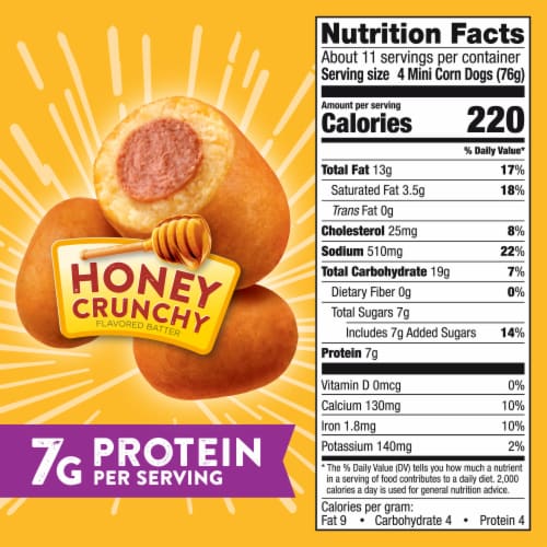 Foster Farms Mini Chicken Corn Dogs 40 Count Bag, 29.3 oz Perspective: top