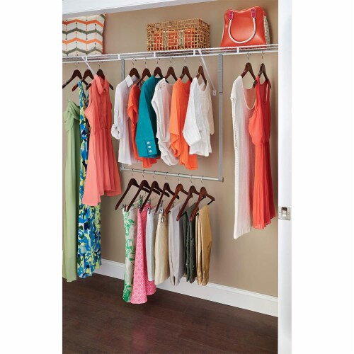 Hanging Closet Organizer, Adjustable Height Clothes Stand Rack