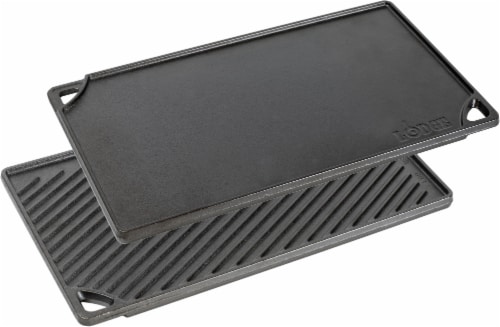 Lodge Double Play Reversible Grill and Griddle - Black Perspective: top