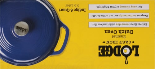 Lodge® Enameled Cast Iron Dutch Oven - Indigo Perspective: top
