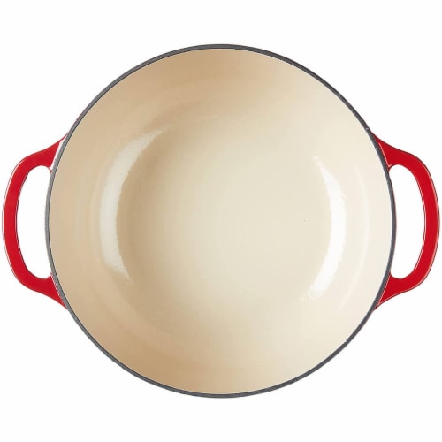 Lodge Dutch Oven Enameled Cast Iron - Red Perspective: top