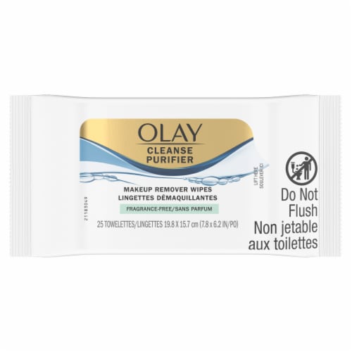 Olay Cleanse Fragrance Free Face Makeup Remover Wipes and Facial Cleansing Wipes Perspective: top