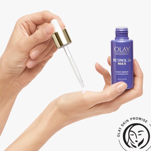 Olay Regenerist Retinol 24 Max Fragrance-Free Night Serum Face Moisturizer Perspective: top