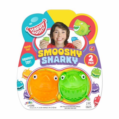JA-RU® Happy Bunch™ Smooshy Sharky Squeeze Toys Perspective: top
